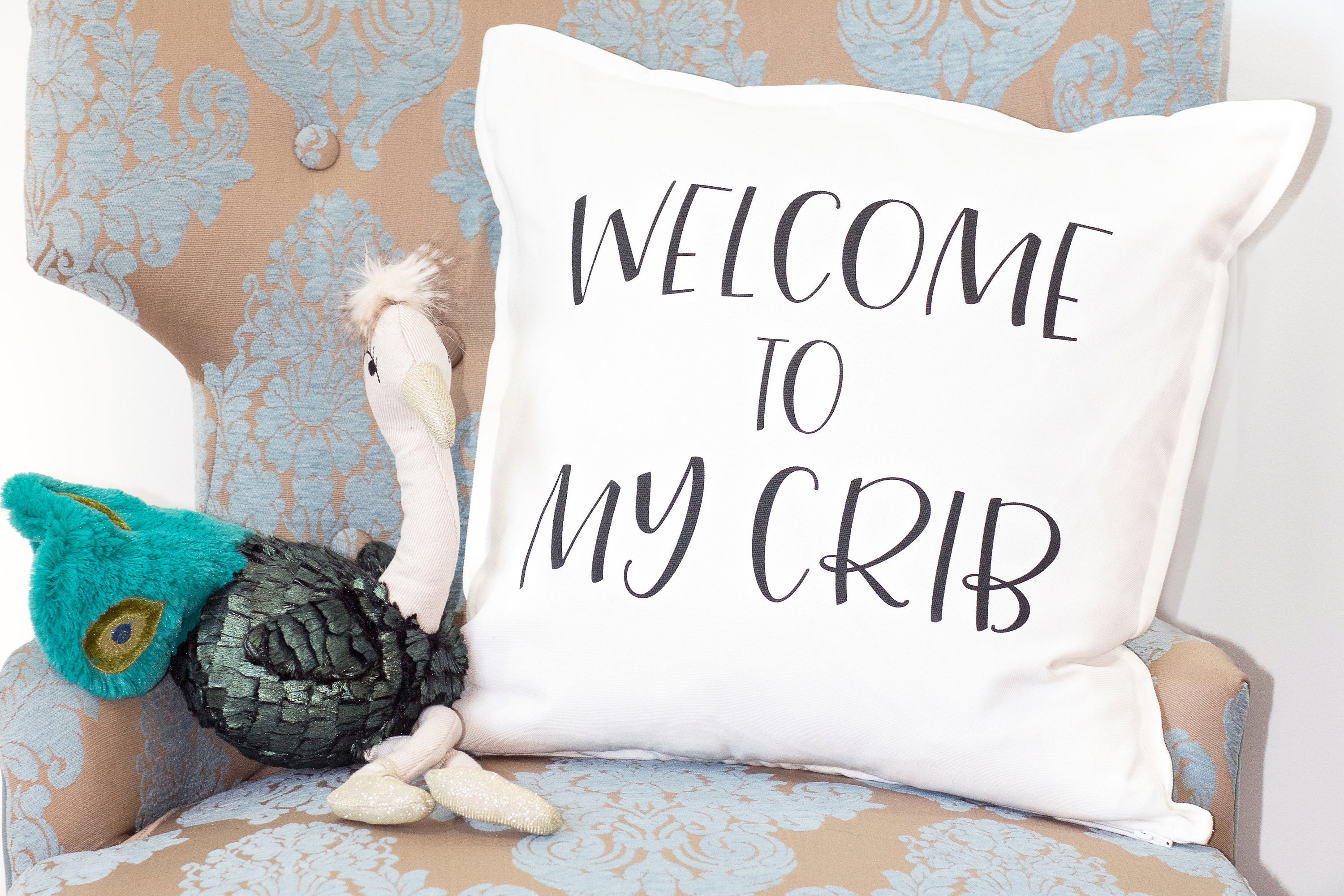 to My Crib White Cotton Throw Pillow Nursery Pillow Etsy