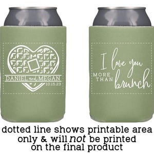Brunch Wedding Favors Personalized | Waffles and Mimosa Brunch Can Coolers for Morning Reception or Sunrise Ceremony immagine 11