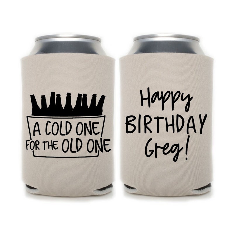 Birthday Party Favors Milestone Birthday Can Coolers, Beer Insulators, Surprise Party, 30th, 40th, 50th, 60th, 70th birthday image 1