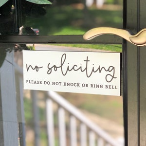 No Soliciting Metal Outdoor Door Sign, calligraphy signs, no soliciting signs image 1