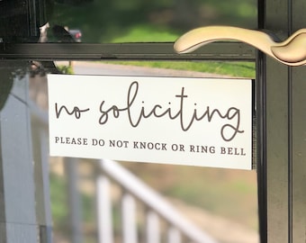 No Soliciting Sign Metal Outdoor Door Sign | 3″ × 8″ Weather-Proof Door Sign
