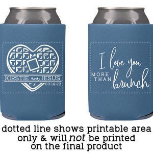 Brunch Wedding Favors Personalized | Waffles and Mimosa Brunch Can Coolers for Morning Reception or Sunrise Ceremony immagine 7