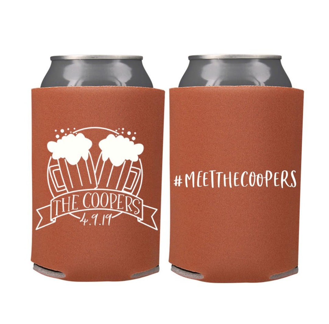 Beer Mug Personalized Wedding Can Coolers Brewery Wedding Favors for