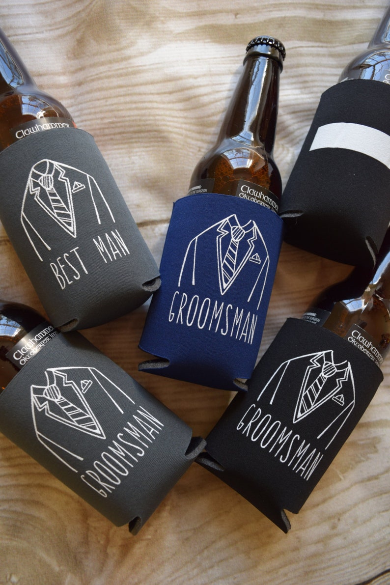 Groomsmen Wedding Favors Can Cooler Gifts Groomsman Gift Etsy