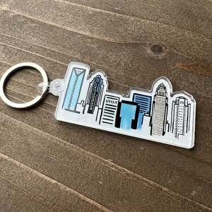 Charlotte Skyline Keychain, Charlotte NC, CLT, Charlotte gifts, Charlotte gift bag, CLT gifts key chain
