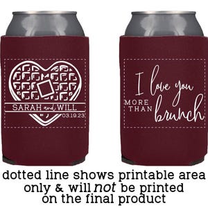 Brunch Wedding Favors Personalized | Waffles and Mimosa Brunch Can Coolers for Morning Reception or Sunrise Ceremony immagine 4