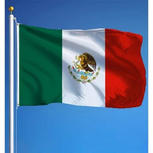 Bandera de México 3 x 5 pies 2 x 3 pies Bandera Nacional Mexicana para el Cinco de Mayo Desfiles Eventos Festivales Protestas Decoración Exterior Interior Patio Exhibición del Hogar