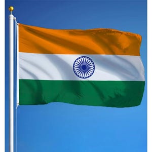 India Flag 3x5 ft (90x150 cm) Indian National Flag Patriotic Outdoor Decor for House Yard Parades Events Protests Sports Republic Day