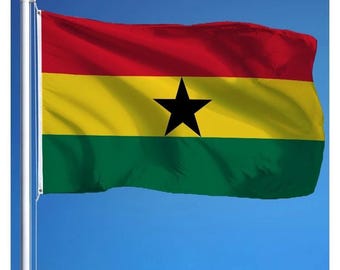 Bandera de Ghana de 90 x 150 cm (3 x 5 pies). Decoración patriótica para exteriores, hogar, patio, festivales, eventos, deportes y el Día de la Independencia.