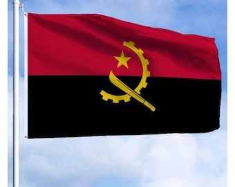 Drapeau Angola 90 X 150 Cm – U24, Polyester, Neuf Sous Emballage