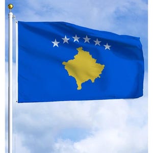 Kosovo Flag 3x5 ft (90x150 cm) – Kosovar National Flag for Independence Day Outdoor Decor Parades Festivals Sports Events House Yard Display