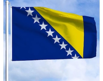 Bosnien-Flagge 3 x 5 ft (90 x 150 cm) Bosnische Nationalflagge für Eigenstaatlichkeit Tag Außendekor-Parade-Protest-Yard-Hauswand-Sportveranstaltungs-Anzeige