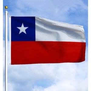 Chile Flag 3x5 ft (90x150 cm) Chilean National Flag for Independence Day Outdoor Decor House Yard Parades Festivals Sports Events Display