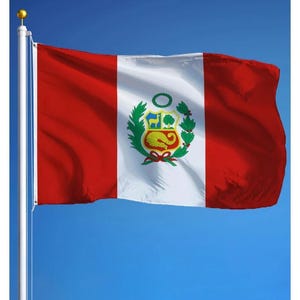 Peru Flag 3x5 ft (90x150 cm) Peruvian National Flag for National Day Outdoor Decor House Yard Parades Festivals Sports Events Display