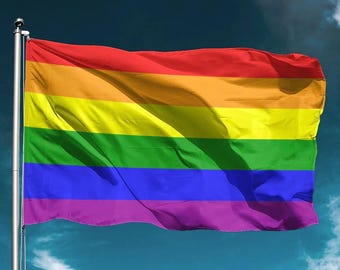 Rainbow Pride Flag 3x5 ft (90x150 cm) LGBTQ+ Gay Pride Banner for Parades Festivals Marches Outdoor Indoor Decor Unity Celebration