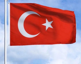 Turkey Flag 3x5 ft (90x150 cm) – Turkish National Flag for Republic Day Outdoor Decor House Yard Parades Festivals Sports Events Display