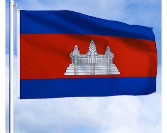 Cambodia Flag 3x5 ft (90x150 cm) Cambodian National Flag for National Day Outdoor Decor House Yard Parades Festivals Sports Events Display