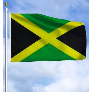 Jamaica Flag 3x5 ft (90x150 cm) Jamaican National Flag Black Green Gold Polyester Banner Outdoor Decorative Flag Festival Parade Celebration