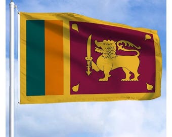 Bandera de Sri Lanka de 90 x 150 cm (3 x 5 pies) Bandera nacional de Sri Lanka para el Día de la Independencia Decoración al aire libre Desfiles Festivales Deportes Exhibición en el patio de la casa
