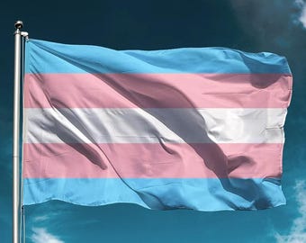 Transgender Pride Flag 3x5 ft (90x150 cm) LGBTQ+ Trans Banner for Parades Festivals Marches Outdoor Indoor Decor Unity Celebration