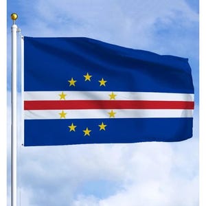 Cape Verde Flag 3x5 ft (90x150 cm) Cabo Verde National Flag Blue White Red Yellow Stars Polyester Banner Outdoor Decor Festival Parade