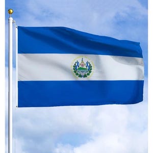 El Salvador Flag 3x5 ft (90x150 cm) Salvadoran National Flag for Independence Day Outdoor Decor Parades Festivals Sports House Yard Display
