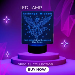 Aartsengel Michaël lamp – heilige blauwe vlam ritueel licht voor energiebescherming en spirituele afscherming