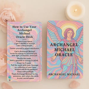 Aartsengel Michaël-orakelkaarten – 21 afdrukbare spirituele berichten – pdf-deck voor bescherming, moed en goddelijke leiding + gratis dagboek