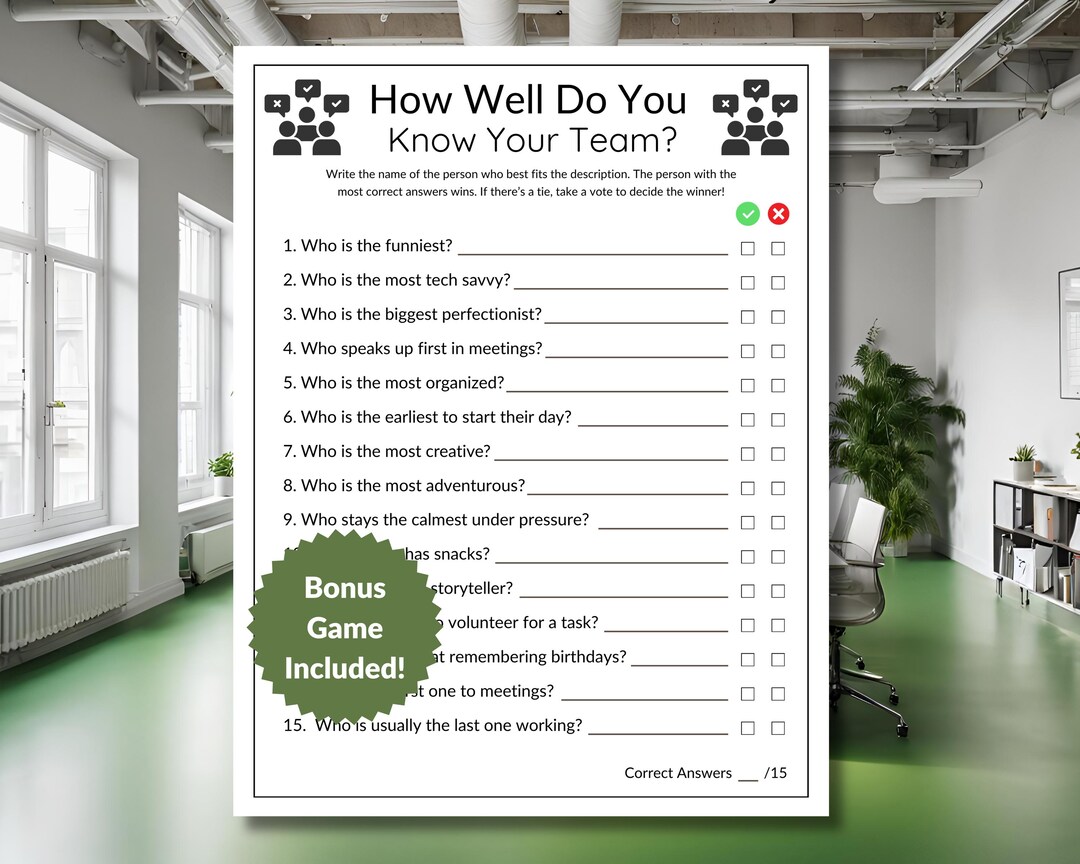 Team Building Games, How Well Do You Know Your Team, Ice Breaker Games ...