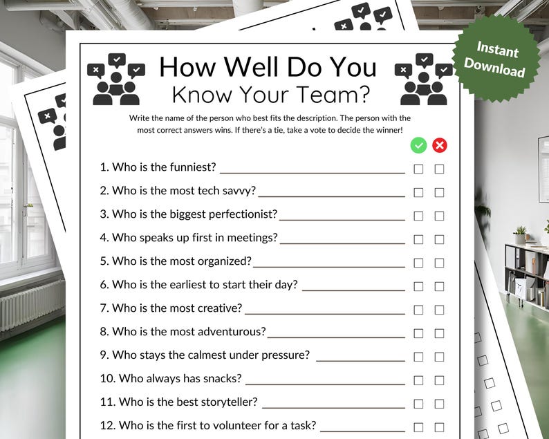 Team Building Games, How Well Do You Know Your Team, Ice Breaker Games ...