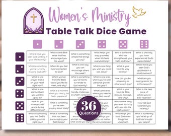 Women's Ministry Printable Christian Dice Game Icebreaker, Ladies Fellowship Activity, Christian Ladies Night, Women's Ministry Games, PDF