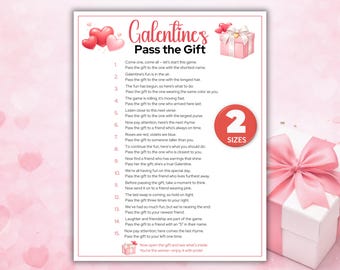 Galentines Pass the Gift Spiel, druckbares Links-Rechts-Valentinsspiel, Pass the Present, Galentines Day Spiel für Erwachsene, Ladies Night Games