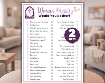 Would You Rather Women's Ministry Game, Printable Women's Ministry Games, Ladies Fellowship, Ice Breaker Games, Church Party Activity, PDF