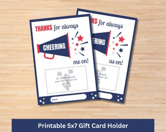 Porta carte regalo per allenatori di cheerleading: biglietto di ringraziamento stampabile (download immediato)