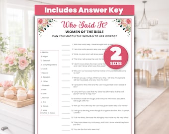 Women of the Bible Who Said It Game, Printable Christian Matching, Bible Verse Trivia, Women’s Ministry Games, Bible Study, Mother’s Day
