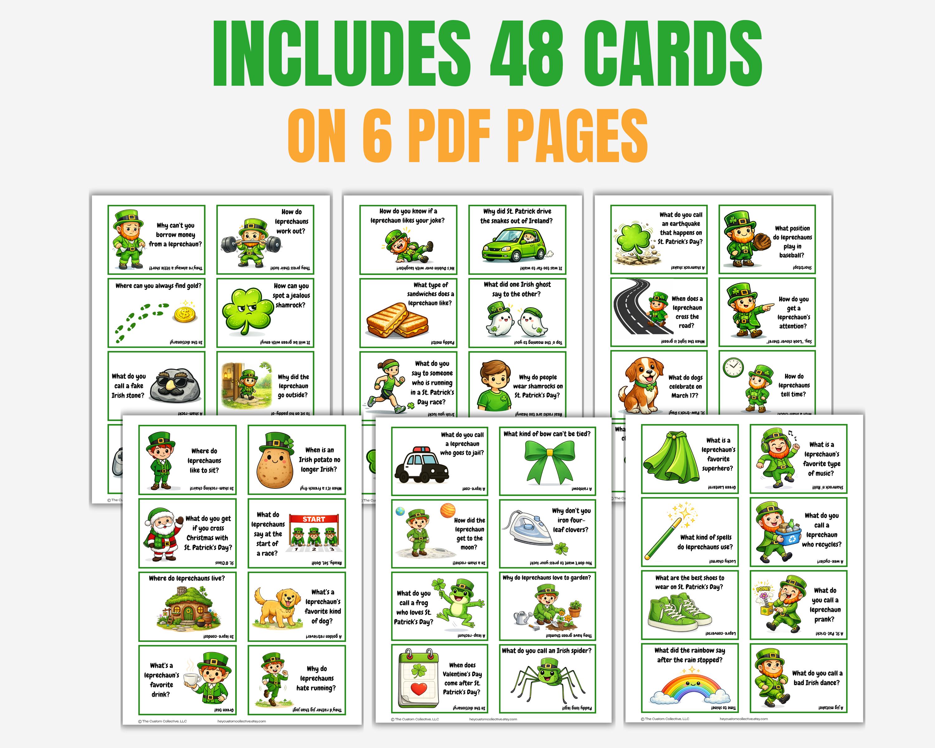 48 St. Patrick's Day Lunchbox Jokes for Kids, Printable Lunchbox Cards ...