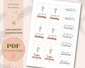 Anhänger Muttertag Printable | PDF Druckvorlage zum Ausdrucken | Geschenkanhänger für Mama | Etiketten DIY Geschenkidee | Sofort-Download