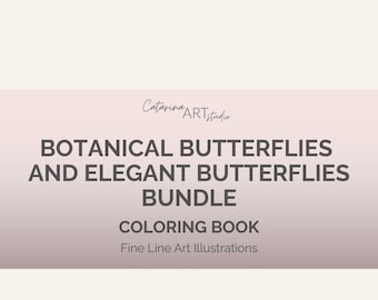 Butterfly Coloring Book Bundle – Botanical & Elegant Designs (PDF Pattern)