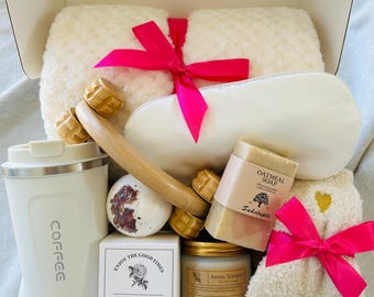Presentförpackning för självvård för kvinnor, vårdpaket för henne, presentset för att tänka på dig, presentset för återhämtning, kondoleanspaket, presentkorg för uppmuntran
