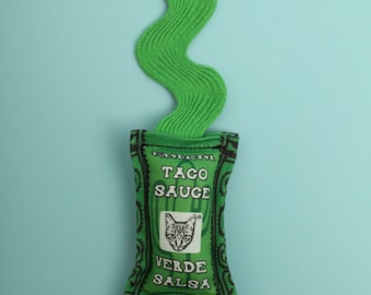 Salsa Verde Taco Sauce Cat Toy, Organic Catnip, Mexican, Taco, Cinco De Mayo, Fiesta, Sauce, Green, Salsa, Catnip Toy, Taco Sauce, Cat Toy