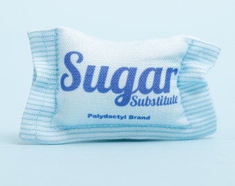 Blue Sugar Substitute Packet Cat Toy, Pet Lover, Diner, Coffee, Tea, Organic Catnip, Catnip Toy, Sweet Tooth, Cat Lover, Gift for Mom