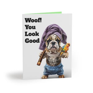 Hilarious Playful Dog Greeting Cards Set, Woof! You Look Good, Funny Cards for Dog Lovers, Birthday, Thank You Cards, Pet Appreciation