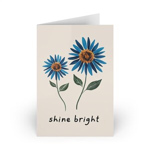Cartes de voeux florales lumineuses | Jeu de cartes Shine Bright pour célébrations, cartes de correspondance, encouragements, anniversaires, amour