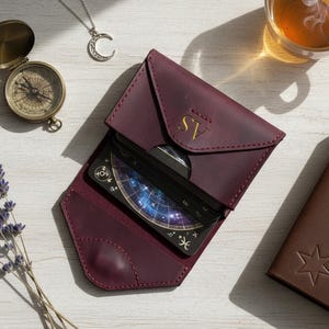 Porta carte dei tarocchi personalizzato, Porta carte dei tarocchi in pelle, Porta carte dei tarocchi personalizzato, Organizer per carte dei tarocchi, Porta carte dei tarocchi inciso