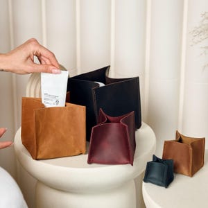 Leather storage bin, Home storage basket, Leather storage container, Leather decorative bin, Leather storage box, Leather catch all basket