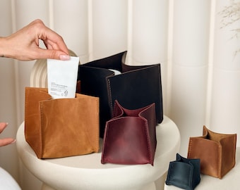 Leather storage bin, Home storage basket, Leather storage container, Leather decorative bin, Leather storage box, Leather catch all basket