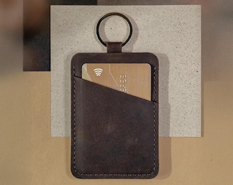 Personalisierter Lederausweishalter, Ausweishalter Schlüsselanhänger, Ausweishalter mit Gravur, Ausweishalter aus Leder, Ausweishalter Schlüsselanhänger, Ausweisschutz