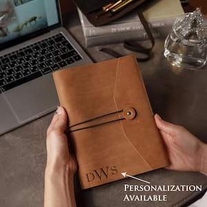 Caderno de argolas de couro, Pasta de couro com monograma, Pasta de couro com papel, Capas para pasta de argolas A5, Pasta de couro A4, Pasta A6
