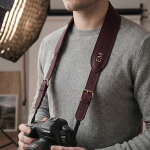 Correa de cuero personalizada para cámara, correa de cámara a medida, correa de cuero para cámara, correa para el cuello de la cámara, correa cruzada, regalo para fotógrafo