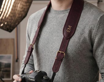 Correa de cuero personalizada para cámara, correa de cámara a medida, correa de cuero para cámara, correa para el cuello de la cámara, correa cruzada, regalo para fotógrafo